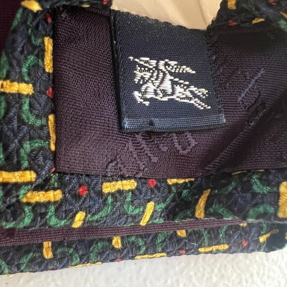 Vintage Burberrys Of London Necktie Men's Designer 100% Pure Silk Geometric - Picture 6 of 10